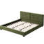 Olive Velvet Bed Frame, King Size Upholstered Platform With Wide Headboard And Deep Round - Shaped Tufting, Soft Square Corners, No Box Spring, Easy Assembly For 2 Adults Frame Design, Minimalist