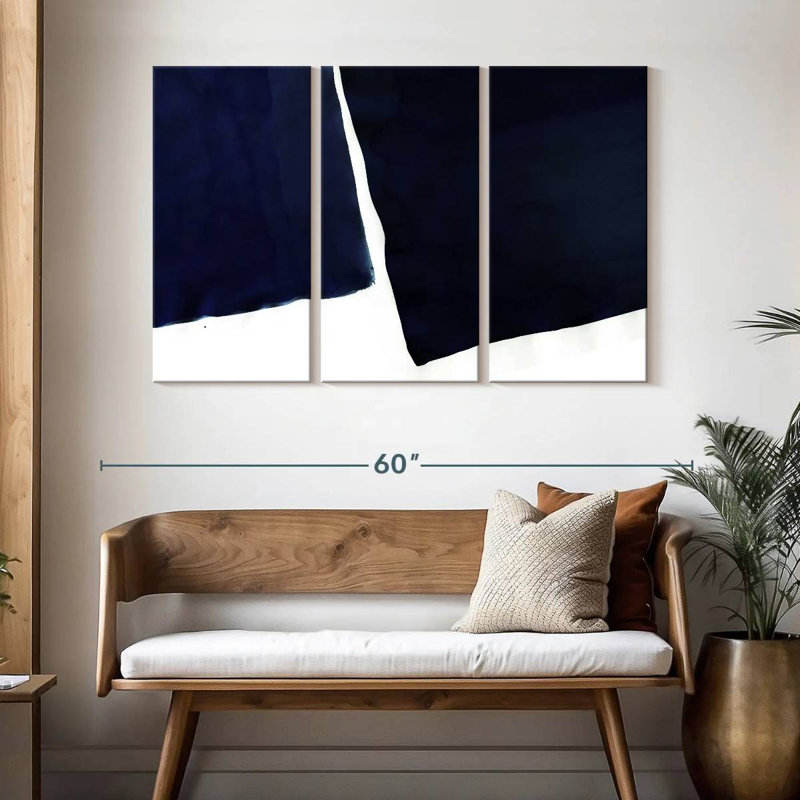 Abstrait bleu marine Avery I, H 32 po x l 50 po