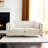 " mid-century modern chenille sofa | tufted buttons & copper nail armrest | 2 pillows | metal legs | stylish living room couch-839487498-855021893