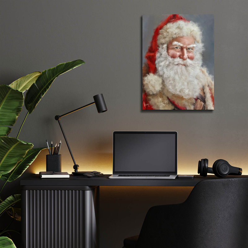 «Victorian Santa» par Ashley Bradley, art mural en verre acrylique, H 16 po x l 12 po x P 0,13 po
