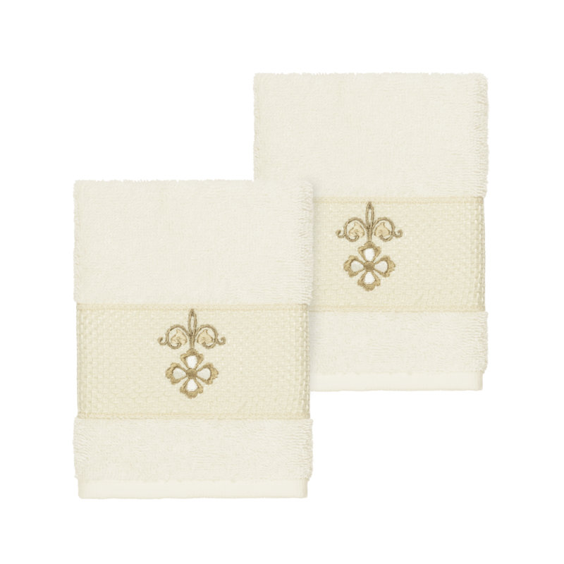 Essuie-mains en coton Quinn, Crème