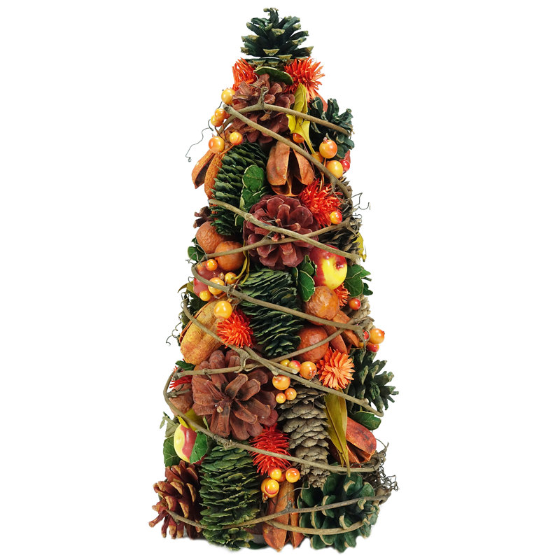 Cône de pin 14,75 po avec fruits