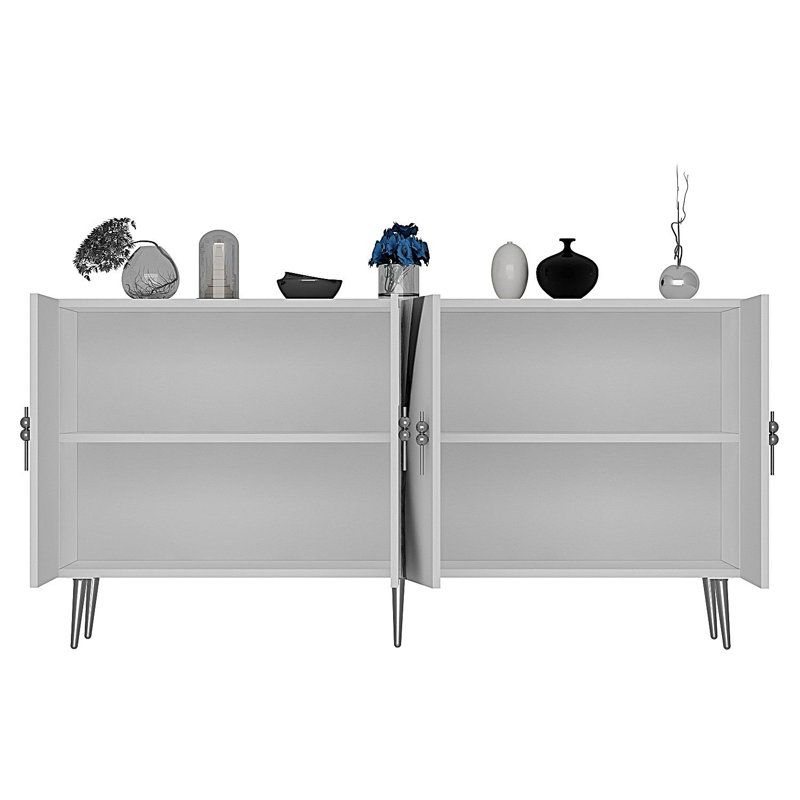 Olivia 150cm Console Table, Cream/Silver