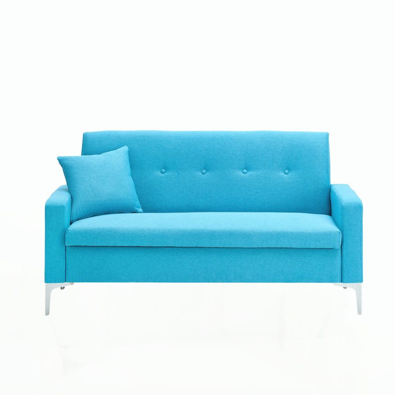 Canapé double 57 po avec rangement, Blue Fabric