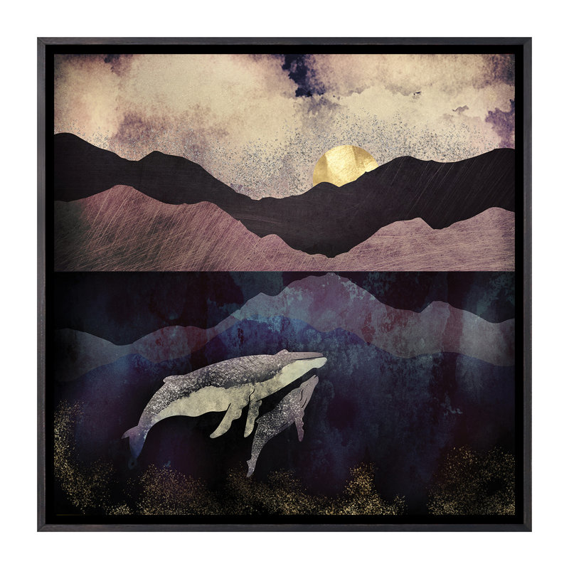 Bond I - impression d'art graphique, H 18 po x l 18 po x 1,5 po, Toile avec cadre noir patiné, Pas de tapis