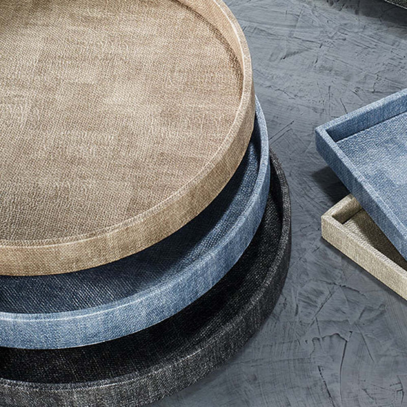 Luster Vinyl Decorative Tray, Ice Blue