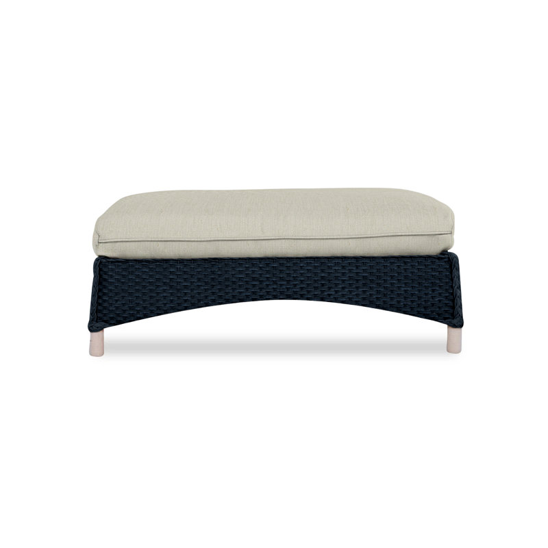 Mandalay Outdoor Ottoman, Callen Celadon, Ebony