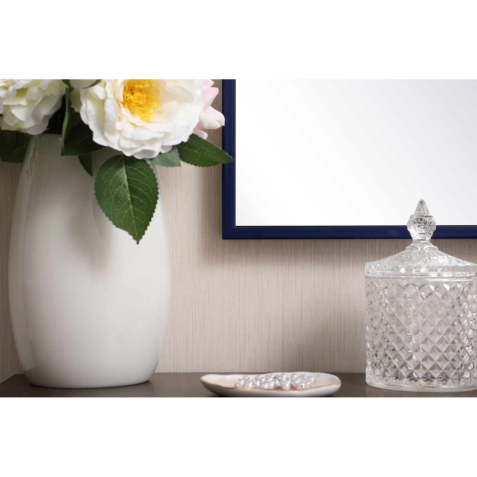 Sabine Metal Rectangle Wall Mirror, 48" x 36", Blue