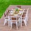 Ensemble de table 8 places et 8 chaises, blanc / brun teck-451992310-451992305-450622661
