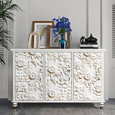 17.5" Cream White Peel And Stick Wallpaper Faux 3D...