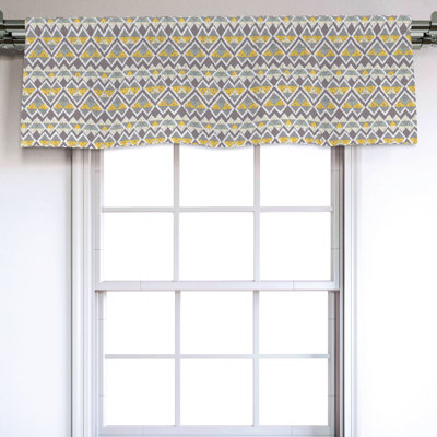 Sateen Geometric Ruffled Window Valance