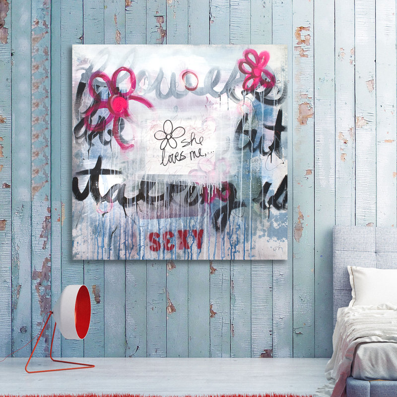 « parlant is sexy » par kent youngstrom, reproduction d’art sur toile tendue, H 30 po x l 30 po x P 1,5 po