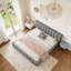 Très grand lit plateforme tapissier avec tissu épais-224257329