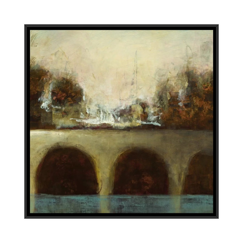 « brumey bridge ii », impression sur toile, H 18 po x l 18 po x P 1,5 po, Toile avec cadre noir, Pas de tapis