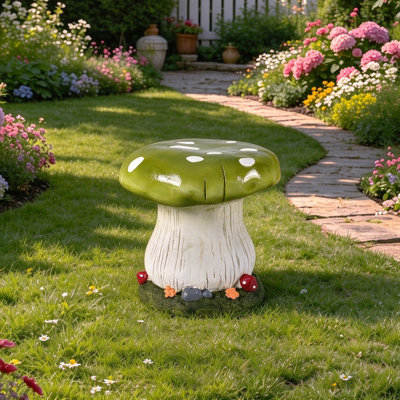 Green Mushroom Garden Statue