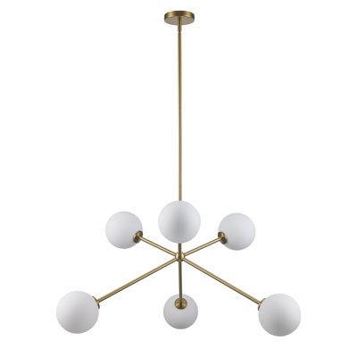 Minna 6 Light Glass Dimmable Pendant