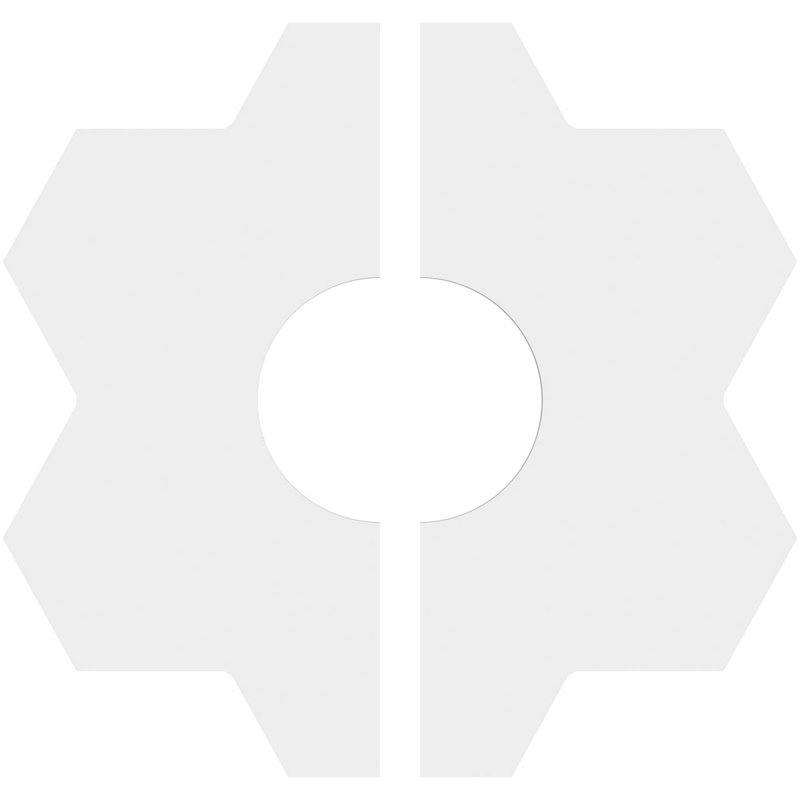 Médaillon de plafond contemporain en PVC de qualité architecturale Daisy, H 1 po x l 24 po x P 24 po
