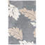 Tapis floral gris / beige en laine / coton touffeté à la main Bourassa 402-1028751023