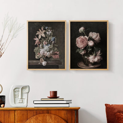 «Vintage Floral IV», impression giclée sur cadre - ensemble de 2