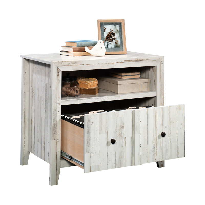 Lateral File With White Finish, Ideal For Letter, Legal And European Storage, Clutter - Workspace, Build Compact Size, Slide On Molding Home Use File, Full Extension Drawer Organized Keeping Of