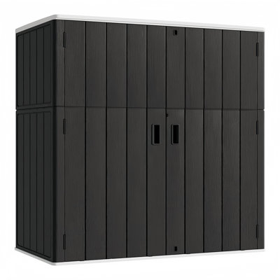 Armoire de rangement verticale en résine à double porte avec plancher Yardgrace 420 gallons