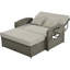 Chaise longue double avec dossier réglable et housse imperméable