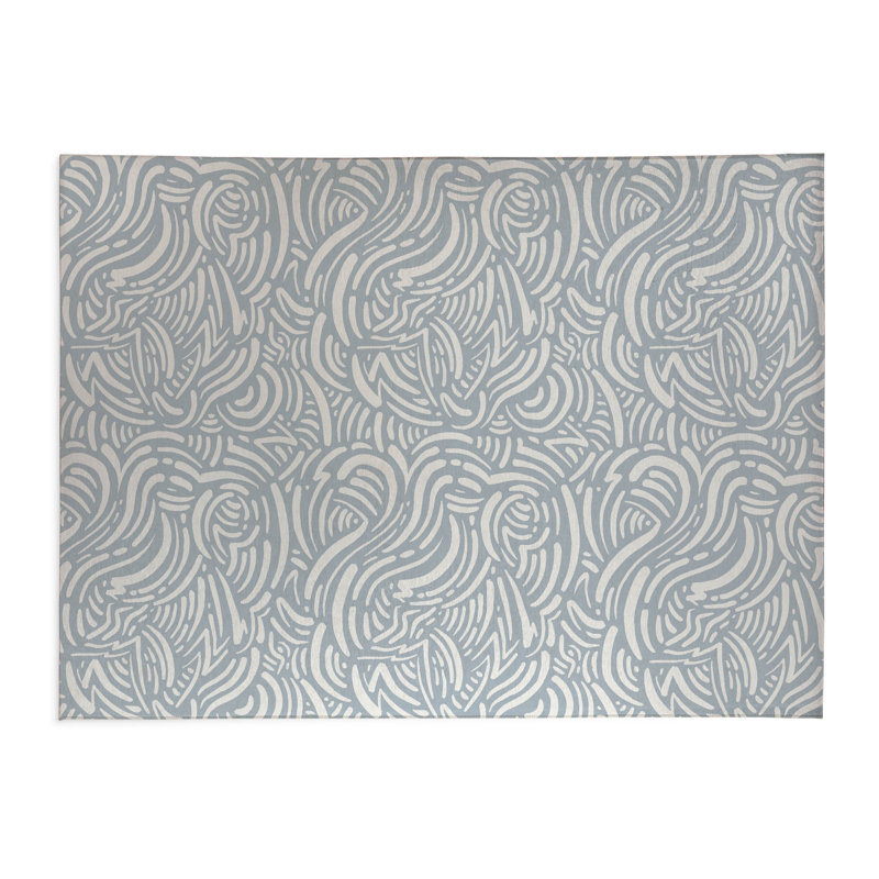 Tapis de bureau Cozy Swirl, L 6 pi x L 4 pi, Bleu ardoise