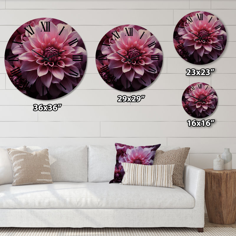Horloge murale en bois massif Nowayton, Grand