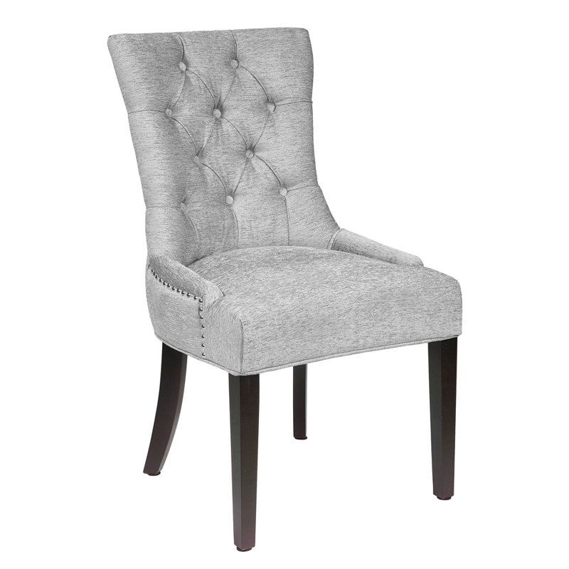 Chaise de salle à manger rembourrée contemporaine Cronk, Gris