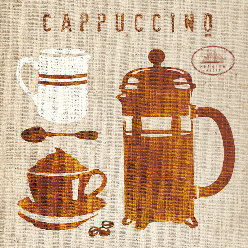 Cappuccino On Linen by Studio Mousseau - No Frame Print on Canvas, 30cm H x 30cm W x 3.8cm D
