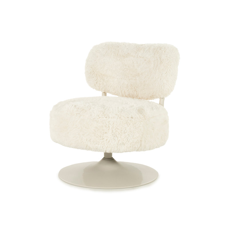 Accent Chair Swivel Armless Chair, Beige