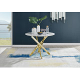 Tierra White Marble Effect Nest Legged Dining Table