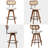 Sirine 4 Pieces Swivel Linen Counter Stool-103707232