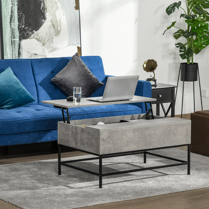 Table basse Anarii, Gris, Imitation marbre