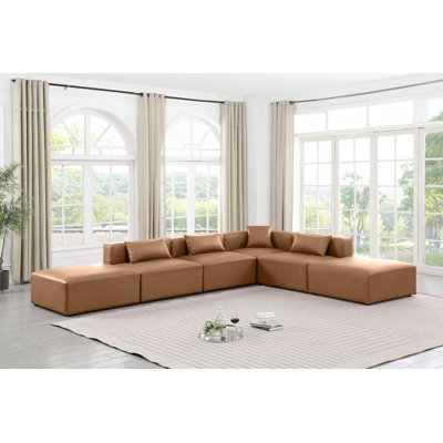 Canapé modulaire en similicuir 6 pièces Houswerth