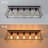 5-Light Farmhouse Rectangular Caged  Flush Mount-122812023