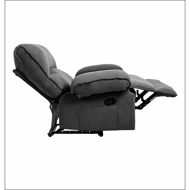 Fauteuil inclinable manuel surdimensionné pour le salon, Gris