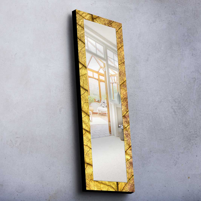 Élégant miroir décoratif avec cadre 100% bois de pin, 15,7 po x 47,2 po | Miroir en verre véritable (épaisseur: 0,2 pouce) | Peinture sur tissu élégante | Idéal pour le salon, la chambre à coucher et le vestibule