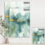 Floral bleu, aquarelle, peinture sur toile dorée - impression aquarelle-55951832