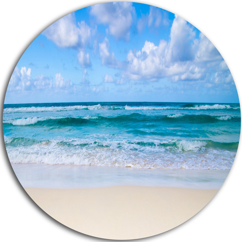 Serene Blue Tropical Beach - Photographie sur toile tendue, Métal métal, H 36 po x l 36 po x P 1 po