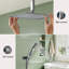 Système de douche à pluie 12 po - Fixation au plafond, pommes de douche à pluie avec douchette, ensemble de garniture de douche thermostatique avec valve brute-103249214