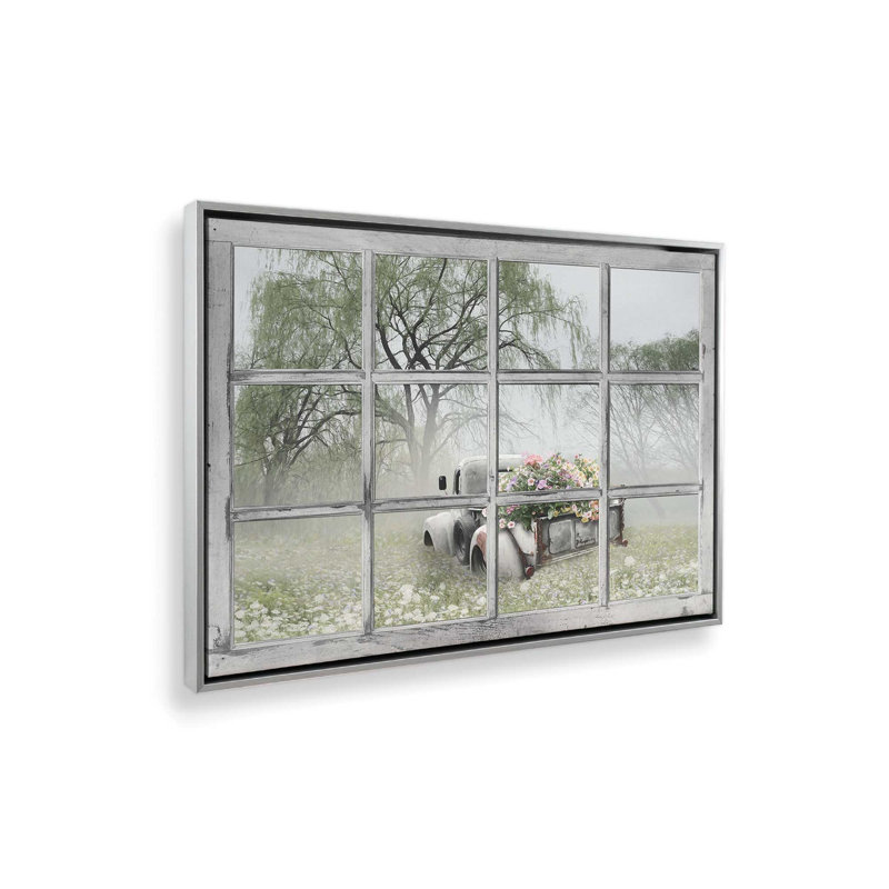 «Spring Flowers» par Lori Deiter, reproduction d'art, L 24 po x H 18 po, Argent, Toile avec cadre