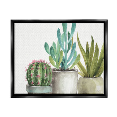 " Modern Succulents Pattern Green Grey Watercolor Painting " by Lisa Audit