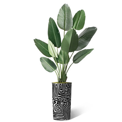Artificial Tree In Planter, Fake Bird of Paradise Silk Tree Home Decoration (Plant Pot Plus Tree)