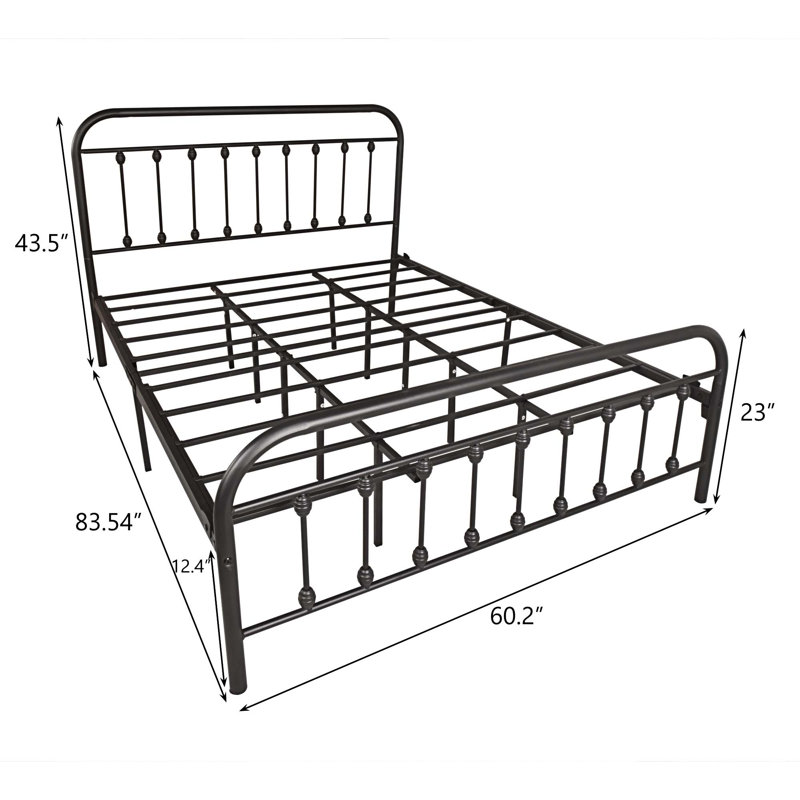 Avaan Metal Open-Frame Bed, Queen