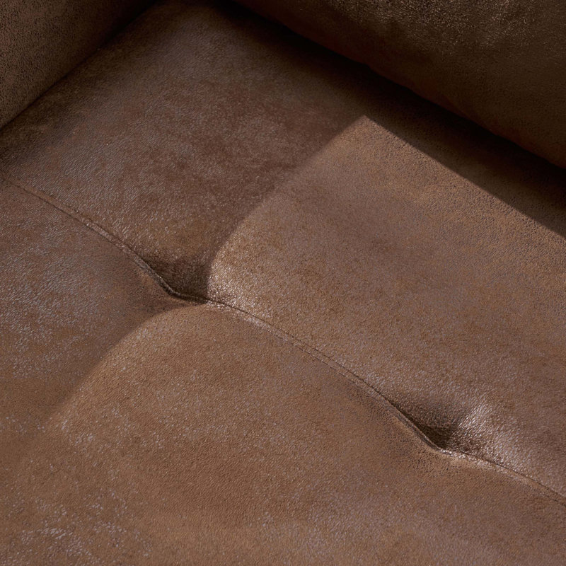 Chaise d'appoint Ada, dossier rembourré moelleux, conception en microfibre brune texturée, Brun