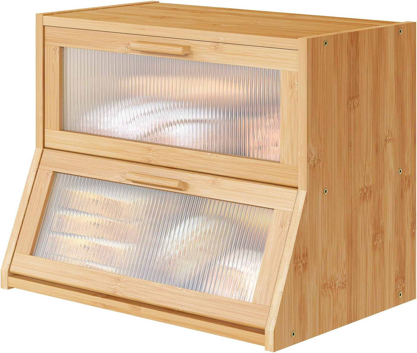 Boîte à Pain VEVOR Pour Comptoir De Cuisine 2 Niveaux, Style Ferme