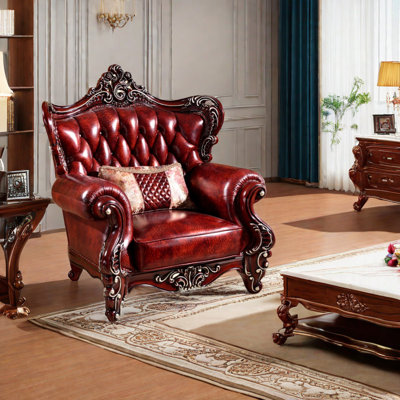 Fauteuil classique en bois de vache de 48 po