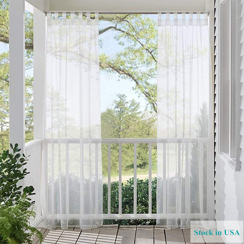 Abba Polyester Sheer Curtain Single Panel, 52" W x 84" L