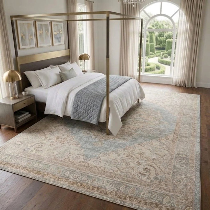 Webrook Vintage Persian Floral Medallion Area Rug, Rectangle 9' x 13'